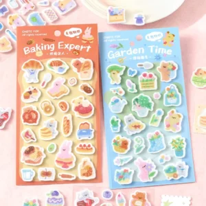 Felt Cartoon Cat and Pet Animal Stickers for Scrapbooks and Journals DIY Craft