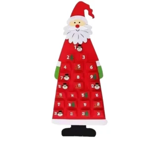 Felt Christmas Tree Santa Calendar Hanging Pendant Lovely Present Supplies for Children Indoor Fireplace Wall Xmas Holiday