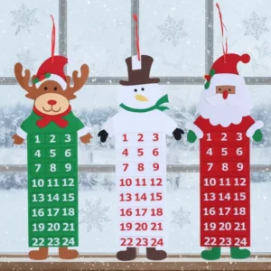 Felt Hanging Christmas Decoration Countdown Calendar with Customized Designs Eco Friendly for Parties