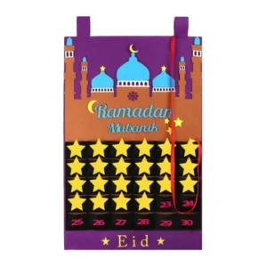 Felt Ramadan Countdown Calendar 30 Days Eid Mubarak Hanging Decoration