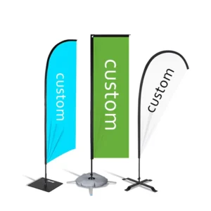 Fiberglass Flagpole with Custom Polyester Flags and Digitally Printed Event Banners