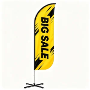 Fiberglass Teardrop Flagpole with Replaceable Printed Banner for Trade Show