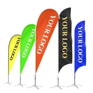 Flex Flying Beach Flag Banner Stand Custom Logo Printing Outdoor Feather Flag