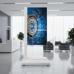 Floor 43% Transparency 4K FHD 60Hz OLED Digital Poster Signage Anti-Reflection Coating Capacitive Touch Exhibition Stores Malls