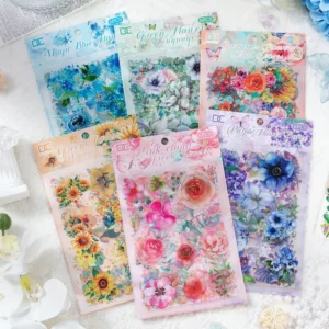 Flower Butterfly Journal Stickers Custom Logo Vinyl Sticker Sheets for Planner Scrapbook Phone