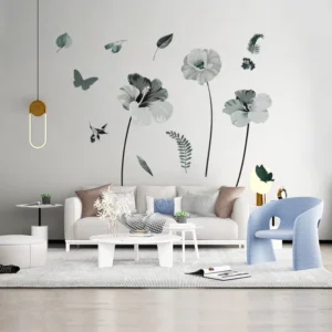 Flower Decor Wall Stickers for Living Room