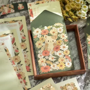 Flower Paper File Bag Letter Wallet Document Invitation Envelopes for Gift Cards