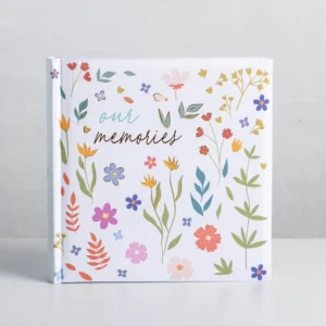 Flower Pattern 4×6 Inch 10×15cm Photo Album for 200 Photos with Gold Foil