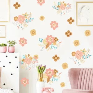 Flower Petals Die-Cut Wall Stickers for Living Room and Kids Room