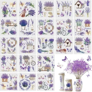Flower Plant Vintage Waterproof Iron-on Transfer Decals for Furniture, Scrapbooks, and DIY