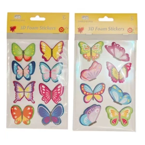 Foam EVA Glitter Stickers Three-Dimensional Butterflies 2 Designs for Scrapbook and Home Decor