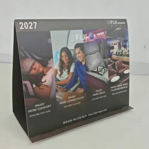 Foldable Art Paper Table Calendar Low Cost Custom Logo Desk Calendar Digital Printing for Promotional Use Hotels