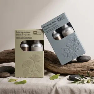 Foldable Cosmetics and Skincare Packaging Box with Transparent Window Recyclable Essential Oil Paper Box