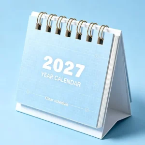 Foldable Thick Paper Spiral-Bound Desk Calendar Yearly Planner