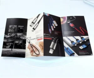 Folded Color-Page Flyers, Posters, Manuals, and Booklets with Film-Laminated Coated Paper