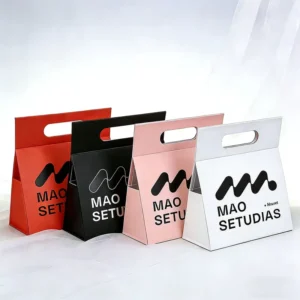 Folding Paper Gift Box with Die-Cut Handle, Magnetic Closure, and One-Step Assembly