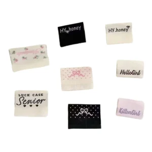 Folding at Both Ends Cotton Polyester Woven Clothing Labels Custom Printed