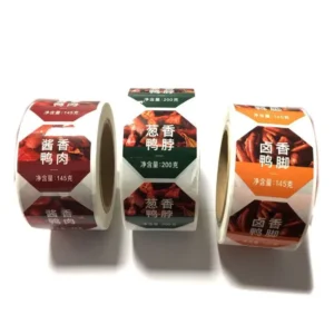 Food Grade Adhesive Food Label Roll Oil-Proof Heat-Resistant Printing Labels for Beverage and Snacks