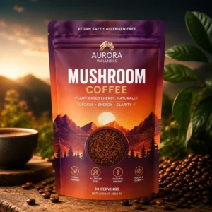Food-Grade Aluminum Foil Resealable Zipper Stand-Up Pouches for Mushroom Coffee Supplement Powder Packaging