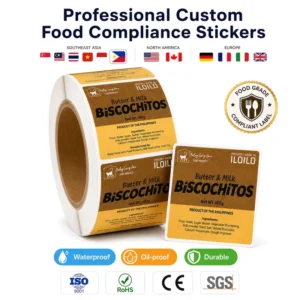 Food-Grade Bakery Labels for Butter Milk Biscochitos and Bread Packaging Roll Labels