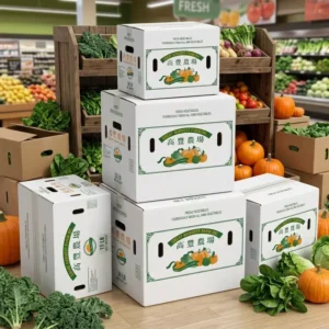 Food-Grade Wax-Impregnated Corrugated 330 GSM Kraft Waterproof Custom Cardboard Box Carton for Cold Chain Meat Fruit Vegetable