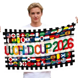 Football Cup Festival Banners and Flags, Polyester Background Cloth, Stadium Team Cheering Supplies