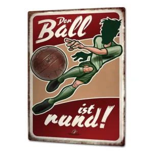 Football Metal Wall Sign, Irish Beer Bar Decoration, Vintage Tin Sign