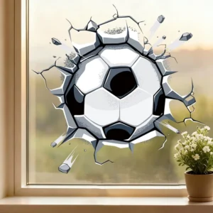 Football Window Stickers Kids Room 3d Football Wall Stickers Pvc Waterproof Decoration For Home Decor
