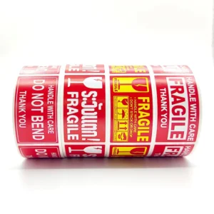 Fragile Plastic BOPP Shipping Labels, Waterproof