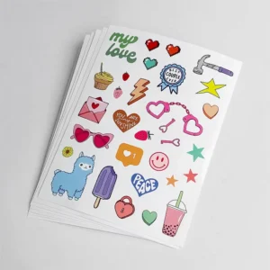 Free Custom Cartoon Die Cut DIY Sticker Printing Eco Friendly Cute Clear Personalized Sticker Sheets for Promotional