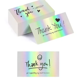 Free Design Custom Color Gradient Greeting Card Printed Paper Cardboard Pink Thank You Cards for Gift Decoration