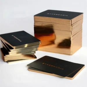 Free Design Custom Gold Foil Name Cards High Quality Paper Printing Black Business Card