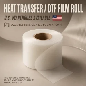 Free Samples Heat Transfer PET Film 60cm X 100m Roll Anti Curl Cold Peel PET Roll for 4720 I3200 Printer
