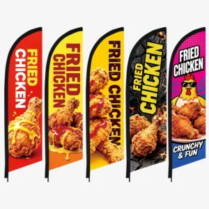 Fried Chicken Feather Flag Advertising Banner for Food Trucks and Snack Stands (Pole Not Included)
