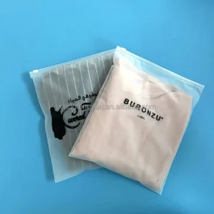 Frosted Plastic Zipper Bags with Custom Print Eco Friendly Zip Lock Bag for Clothing Packaging With Low MOQ