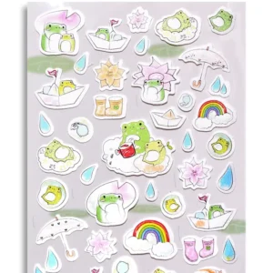 Fruit and Animal Hologram Sticker Sheets, Waterproof Adhesive Decals