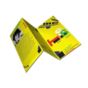 Full Color Advertising Flyers Brochure Printing Service Fancy Art Offset Film Lamination Folded Leaflet Binding Custom Logo