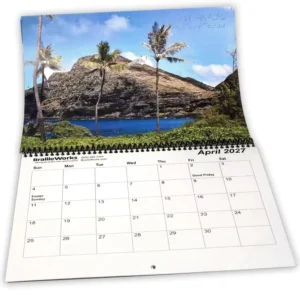 Full-Color Custom Monthly Braille Wall Calendar with Logo Printing