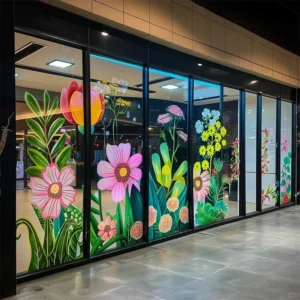 Full-Color Custom Transparent Eco-Friendly UV-Resistant Self-Adhesive Cling Vinyl Window Stickers with Logo Printing