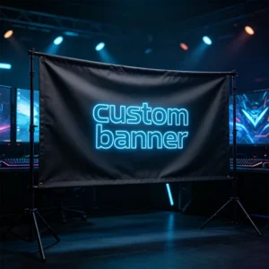 Full-Color Fabric Banner with Custom Logo and Slogan for Indoor/Outdoor Hanging Displays