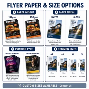 Full Color Flyer Printing Service Double-Sided Brochure Leaflet 157 250gsm Coated Paper CMYK Offset Digital Print