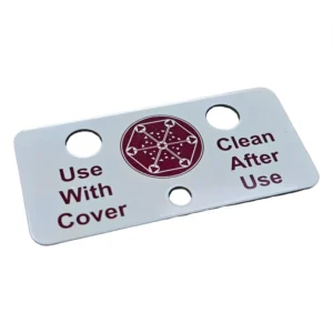 Full-Printed White Stainless Steel Metal Nameplate with Three Holes