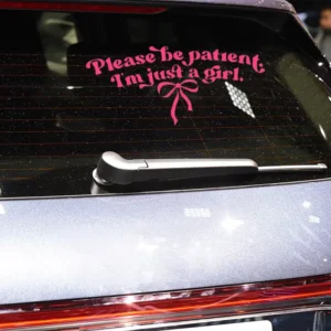 Funny Car Sticker Please Be Patient I’m Just a Girl Vinyl Decal for Bumper or Window