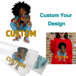 Garment Labels Sticker Design Custom Logo Plastisol DTF Heat Transfer Printing for T Shirt