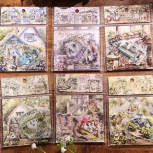 Glass Dream Series Vintage House Scenery Decorative Stickers
