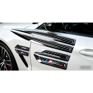 Gloss Black ABS Plastic Car Side Fender Sticker Waterproof Self-Adhesive Exterior Badge Emblem Decal for Tuning