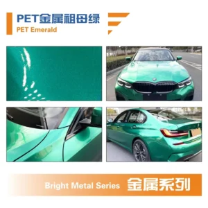 Gloss Indigo Peacock Green PET Wrap Vinyl Car Body Film, Color-Changing Roll, 1.52 x 17 m, Low Adhesive, Air-Free
