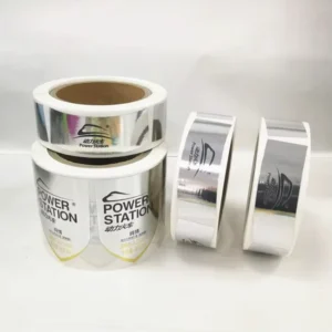 Glossy BOPP Metalized Silver Waterproof Adhesive Custom Printing Labels for Wine Beer Coffee and Beverage Products