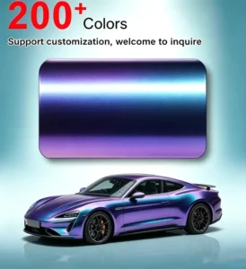 Glossy Metallic Purple Blue Chameleon Vinyl Wrap Adhesive Car Body Film Sticker Decal Sheet Roll Air Release