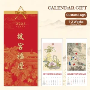 Goat Chinese New Year Calendar Custom Printed Traditional Lunar Calendar for Business Promotional Gifts